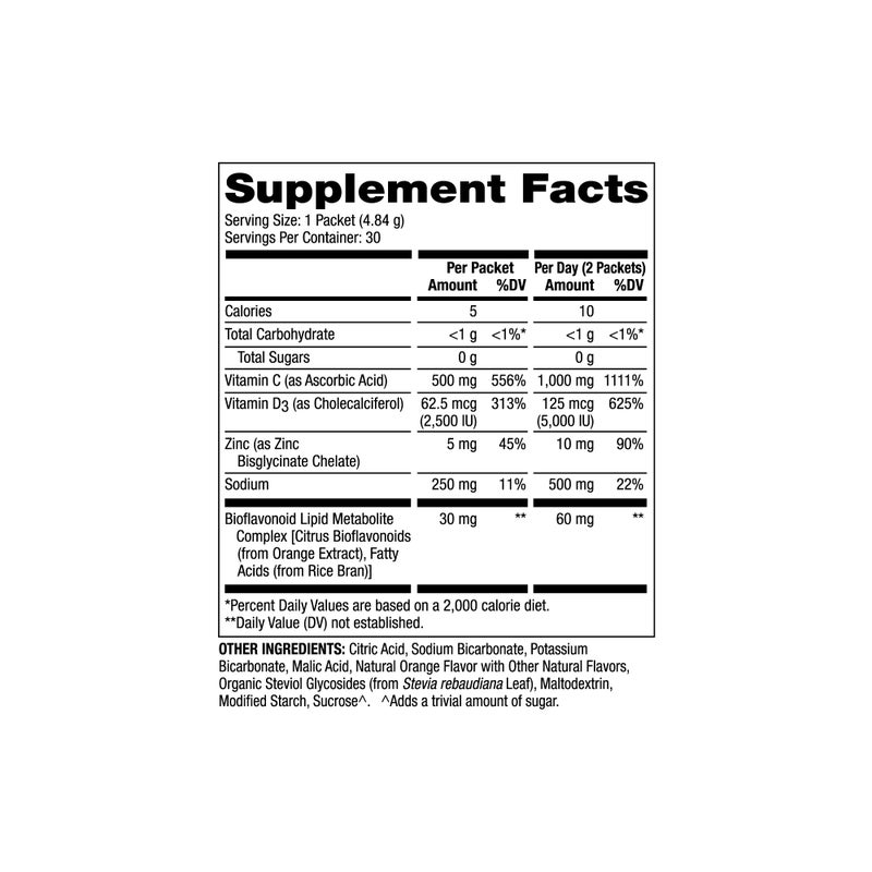 Dr. Mercola Vitamin C-PAK, 30 Servings (30 Packets), Fizzy Drink Mix, 500 mg Vitamin C, with Zinc and Vitamin D3, Natural Orange Flavor, Dietary Supplement, Supports Healthy Immune Function, Non-GMO - Image 3